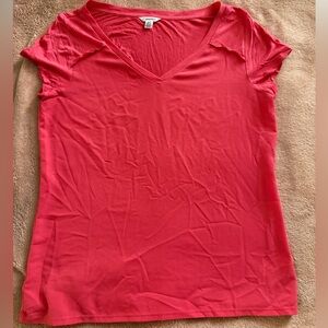 Calvin Klein Coral V-Neck Short Sleeve Tee